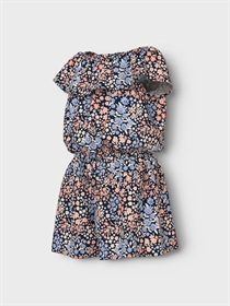 NAME IT Kortærmet Playsuit Vinaya Dark Sapphire Blomster